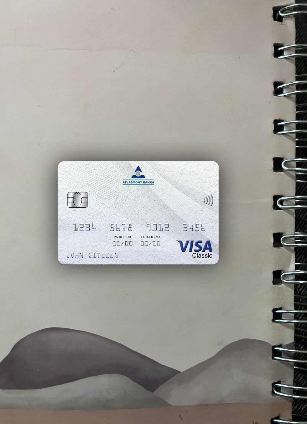 Download Montenegro Atlasmont Bank visa classic card photolook front Photoshop template